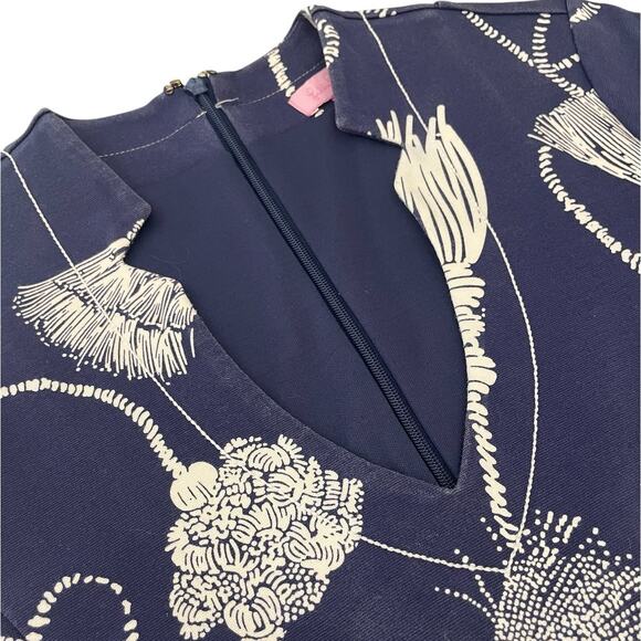 Lilly Pulitzer Joanie Sheath Dress Navy Blue Size Small Nautical Tassels Rope - Picture 13 of 16